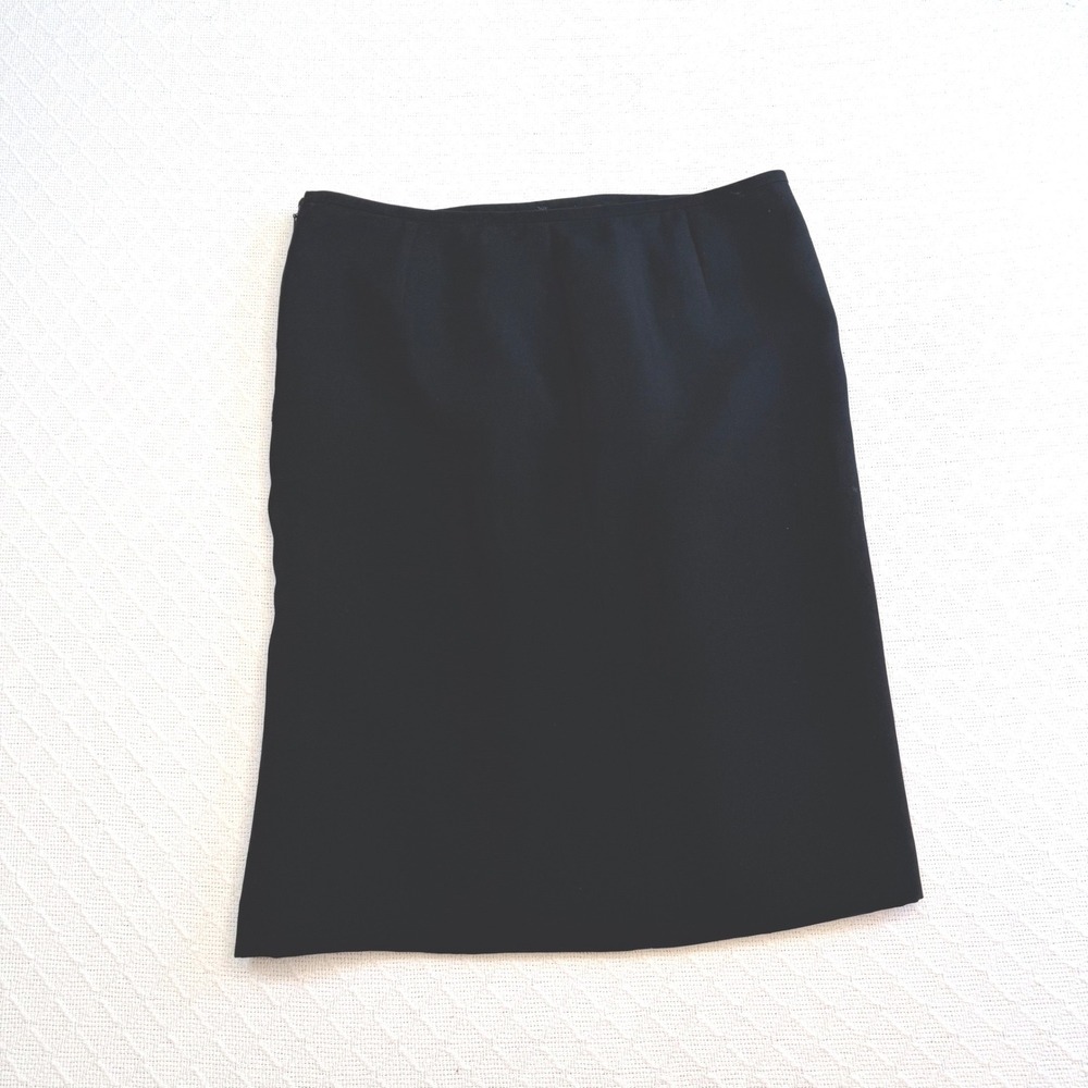 Black Professional Lined Pencil Skirt Petite 12P Side Zip Career Workwear